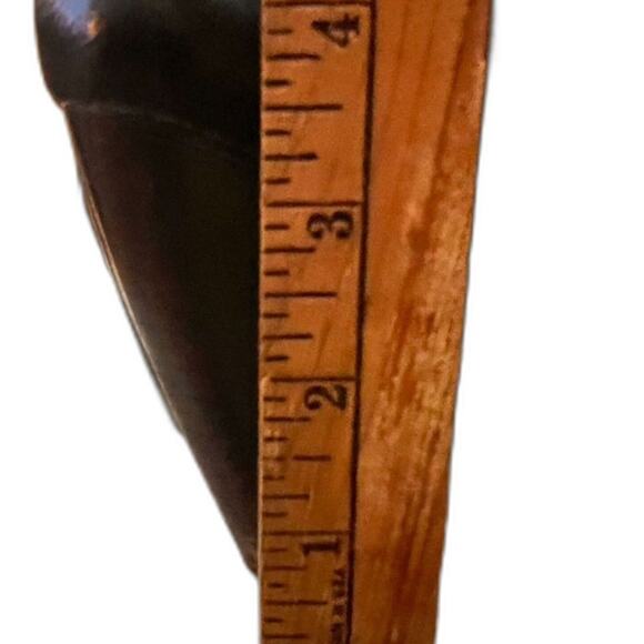 Anthropologie Biviel Spain Leather Round Toe Heels Shoes FLAWS SZ 8 Black Whimsy - Picture 11 of 11